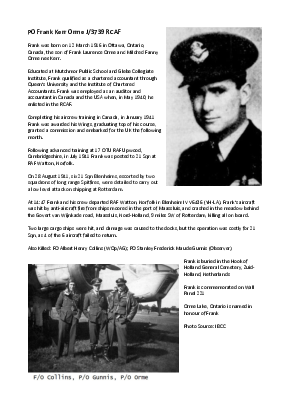 A preview of a PDF biography for Orme, Frank Kerr
